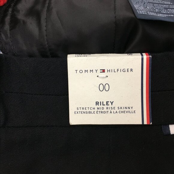 NEW Tommy Hilfiger Women's Black Riley Pants Skinny Mid Rise size 00 - Picture 9 of 10